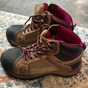 Wolverine Women’s Steel Toe Brown and Pink Boots Size 6